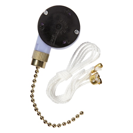 Jandorf Jandorf 6 amps Single Pole Pull Chain Appliance Switch Brass 1 pk 61202